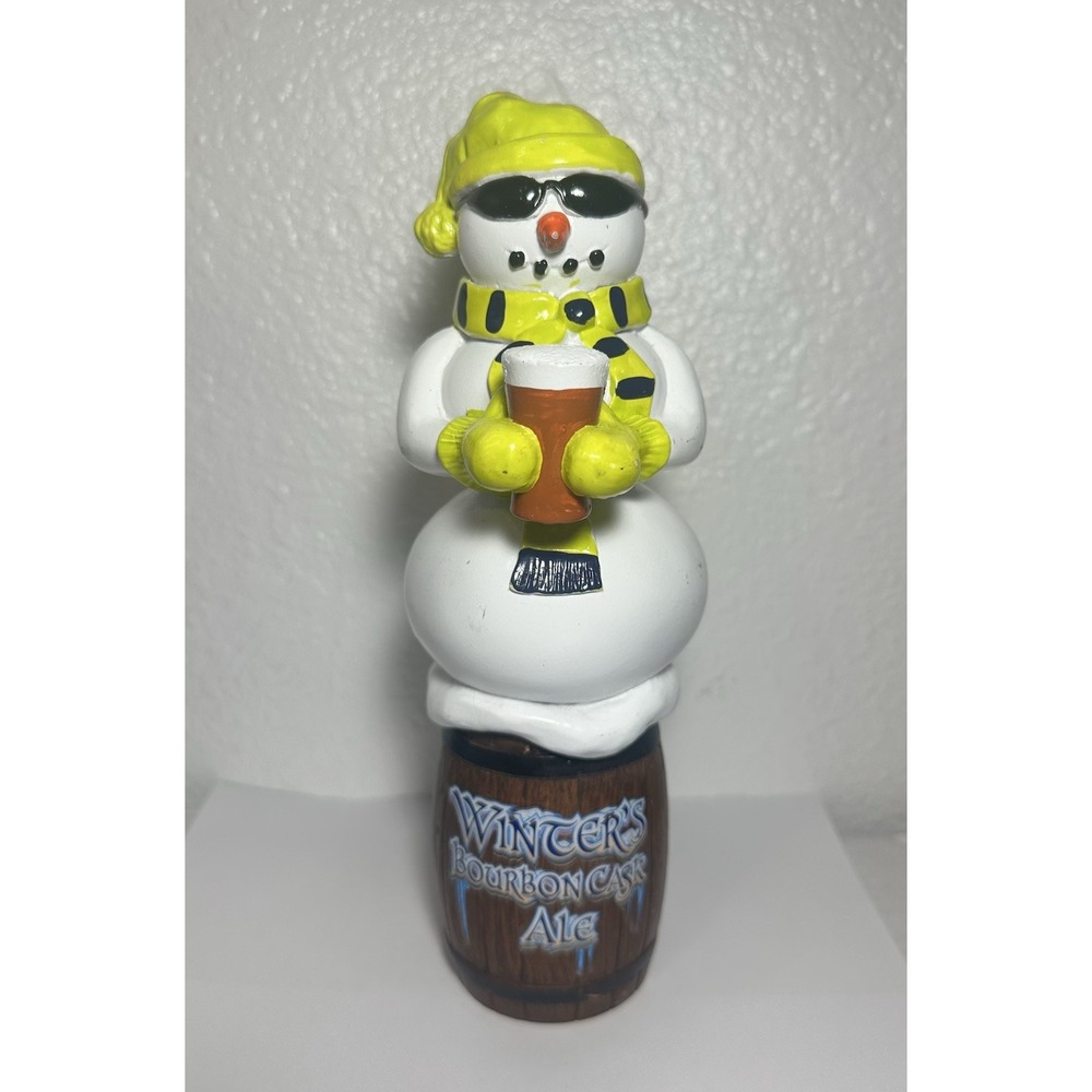Anheuser Busch Draft Beer Tap Handle Winter's Bourbon Cask Ale Snowman Bar Tools